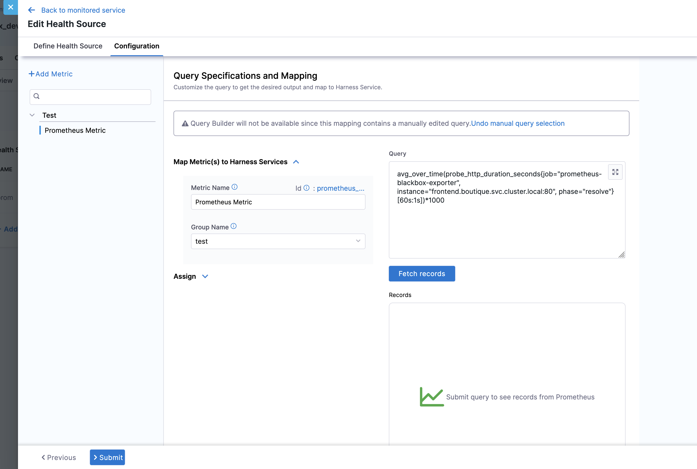 Configure health source